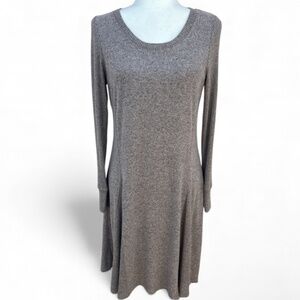 Rabbit Rabbit Rabbit Rib Knit Long  Sleeve Women’s Dress Size 10 NWT TAUPE